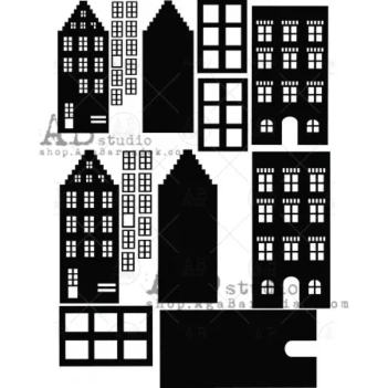 Set de Die-Cuts Chipboard Buildings #01 AB Studio