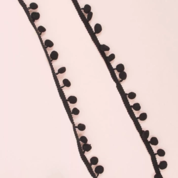 Craftelier Pompom Ribbon Black 12mm