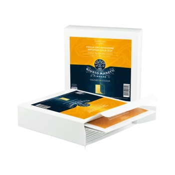 Pudełko 20 książek 25 kartek imitacja aluminium Giusto Manetti 14x14cm