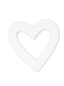 White hardened cardboard heart outline