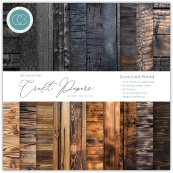 Set Scrapbooking Scorched Wood Craft Consortium 15x15cm