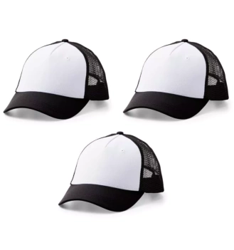 Zestaw 3 Czapek z Daszkiem Trucker Biało Czarnych Cricut