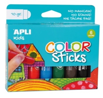Set 6 témperas sólidas colores surtidos Apli 10g