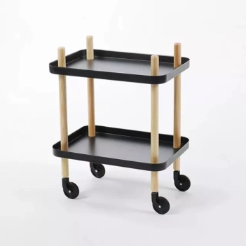 Craftelier Anthracite Grey Rolling Cart With 2 Shelves