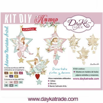 Kit DIY de 3 enfeites de Natal de fadas Dayka