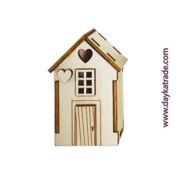Dayka Houten Figuur Huis 4,2x7cm