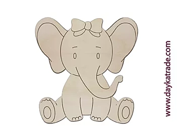 Silueta de Madera Elefante Lazo Dayka