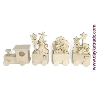 Dayka Spielzug aus Holz mit Silhouetten