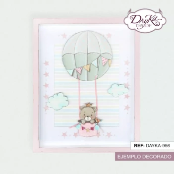 Dayka Wooden Child Frame Bear and Balloon