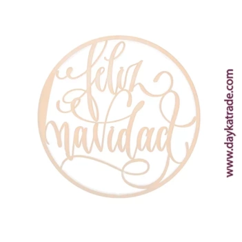 Silueta de Madera Aro Feliz Navidad Dayka 30cm