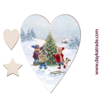 Set Estrella y Corazón Árbol de Navidad + Tela Prediseñada Dayka