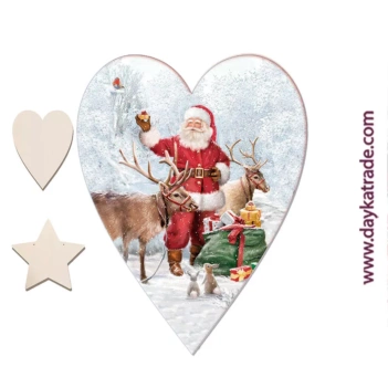 Set Estrella y Corazón Papá Noel + Tela Prediseñada Dayka