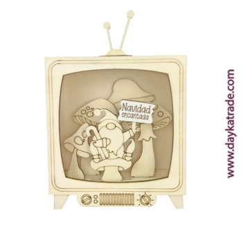 Kit DIY Televisión con Gnomo y Setas Navideñas Dayka