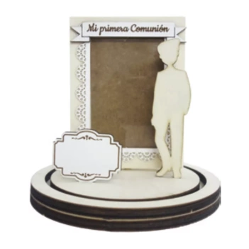 Set de siluetas en DM Portafotos niño de comunión con traje azul