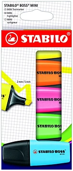Set 5 feutres fluo Stabilo Boss Mini Stabilo