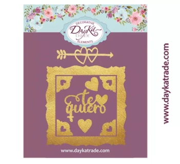 Die-Cut de Cartón Dorado Te Quiero Dayka

