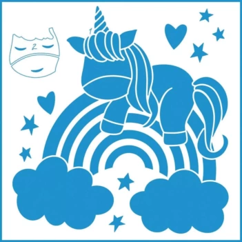 Unicorn Stencil Template STA-140 14x14cm