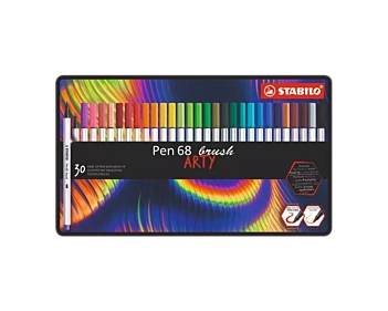 Coffret métal de 30 marqueurs Pen 68 Brush Arty Stabilo