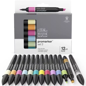 Zestaw 12+1 różnych markerów Promarker 2 Winsor i Newton
