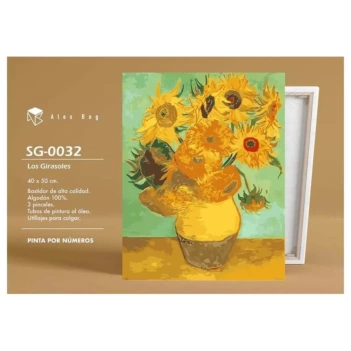 Kit Pintar Por Números Los Girasoles Alex Bog 40x50cm
