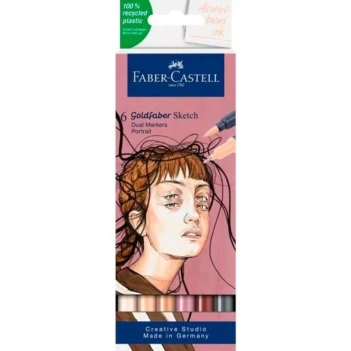 Etui mit 6 Portrait Goldfaber Sketch Dual Faber-Castell Markern