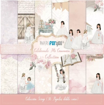 Scrapbooking Kit Meisjes die mijn communie vieren PapersForYou 30x30cm