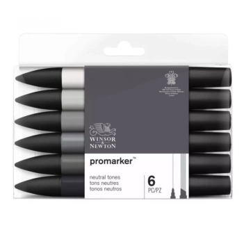 Zestaw 6 markerów Promarker w neutralnych odcieniach Winsor & Newton