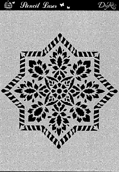 Modelo de Estêncil de Planta Estrela 29x21cm Dayka