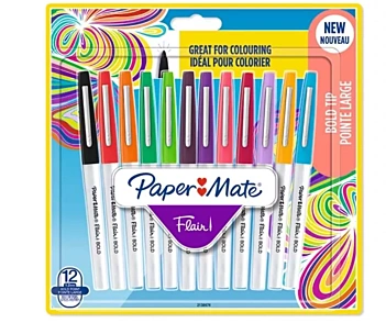 Set de 12 Rotuladores Colores Surtidos Flair Bold Paper Mate