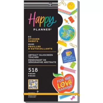 Super Pack Stickers Abstract Silkscreen Teacher Happy Planner