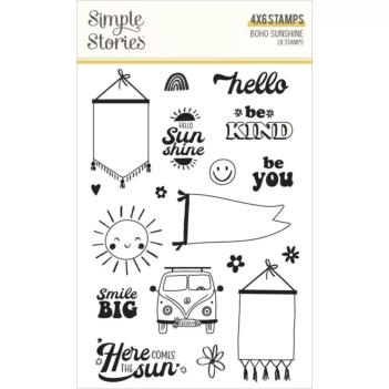 Simple Stories Boho Sunshine Set met Transparante Stempels 