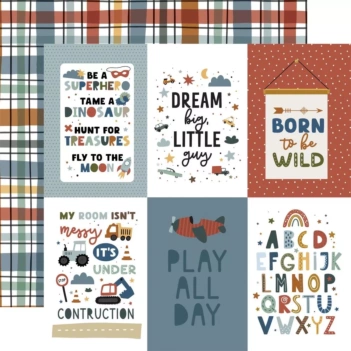 Papieren 4"x6" Journaling Kaarten Dream Big Little Boy Echo Park 30x30cm