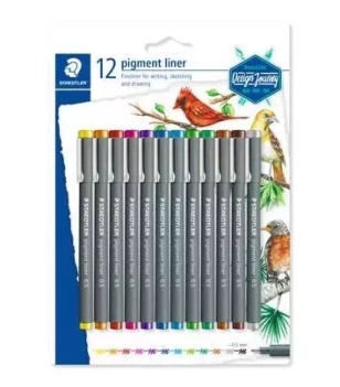 Estojo 12 Marcadores Pigment Liner 308 Staedtler