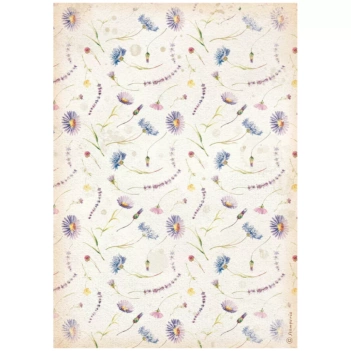 Papel de Arroz Flores Azules Welcome Home Create Happiness Stamperia 21x29cm
