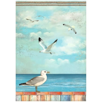 Rice Paper Seagulls Blue Dream Stamperia 21x29cm