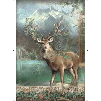 Papier de Riz Renne Magic Forest Stamperia 21x29cm