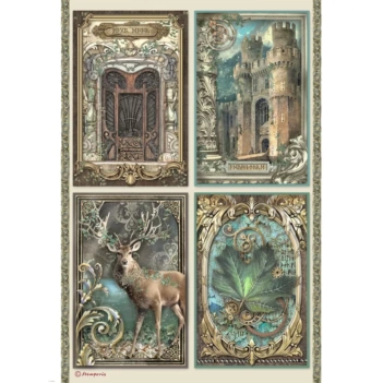 Papel de Arroz Tarjetas Magic Forest Stamperia 21x29cm