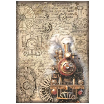 Papier de riz Train Sir Vagabond in Fantasy World Stamperia 21x30cm