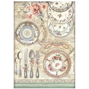 Rijstpapier Keramiek Brocante Antiek Stamperia 21x30cm