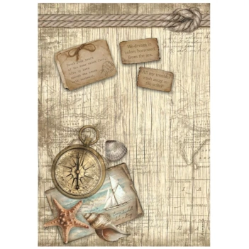Papier ryżowy Kompas Sea Land Stamperia 21x30cm