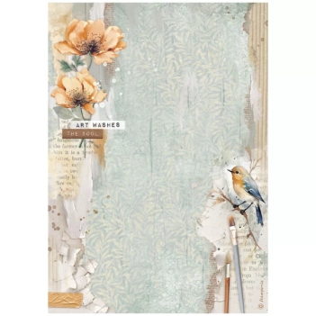 Papier de riz Journal intime Oiseau Stamperia 21x30cm