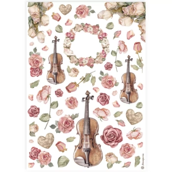 Papel de arroz Guirnaldas y Rosas Best Sellers Stamperia 21x30cm
