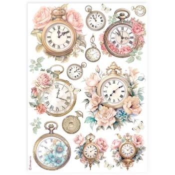 Papel de arroz Relojes Best Sellers Stamperia 21x30cm