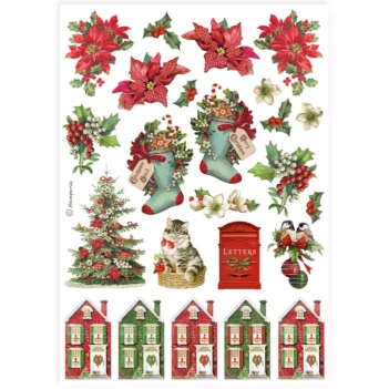 Papel de arroz Meias e Casas All You Need For Christmas Stamperia 21x30cm