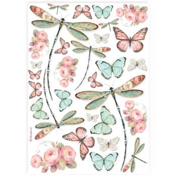 Papel de arroz Libélulas Best Sellers Stamperia 21x30cm