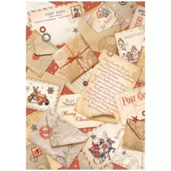 Papel de arroz Estrellas Romantic Gear Up For Christmas Stamperia 21x30cm