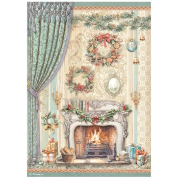 Stamperia The Nutcracker Rijstpapier Open Haard 21x30cm