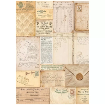 Papel de arroz Reloj Romantic Golden Harmony Stamperia 21x30cm