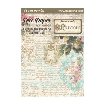 Set of 8 Precious Stamperia rice papers 10x15cm