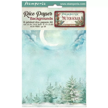 Set 6 papeles de arroz The Nutcracker Stamperia 21x30cm